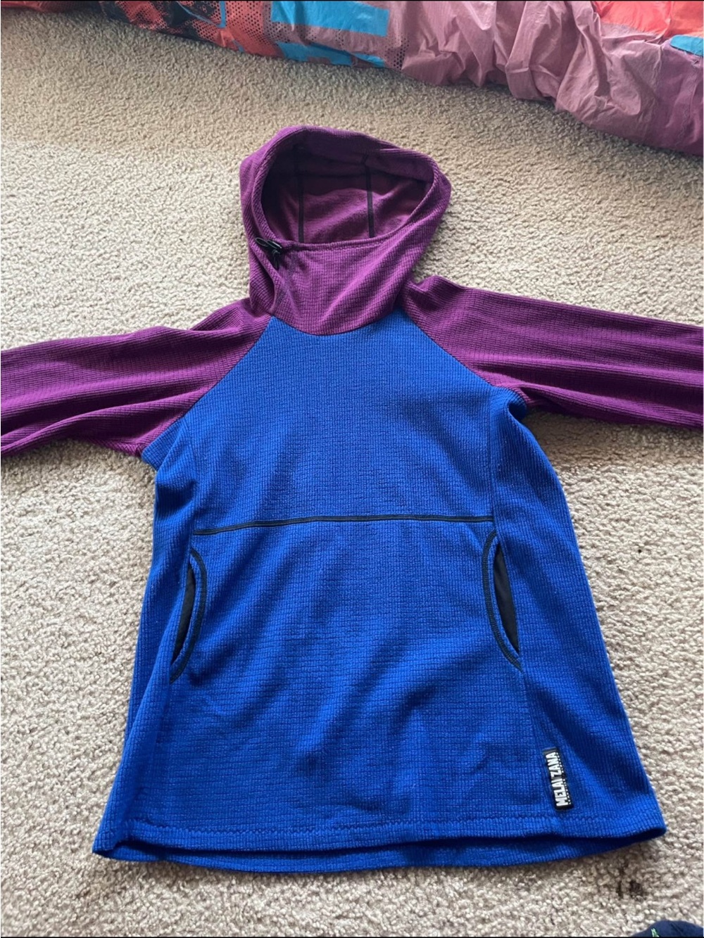 Melanzana Women's Blue and Purple Hooded Pullover